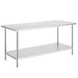 Basketball & Basketball Accessories: VEVOR Stainless Steel Prep Table, 30 x 72 x 34 Inch, Heavy Duty Metal Worktable with 3 Adjustable Height Levels, Commercial Workstation for Kitchen Garage Restaurant Backyard