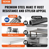 Basketball & Basketball Accessories: VEVOR Stainless Steel Prep Table, 30 x 72 x 34 Inch, Heavy Duty Metal Worktable with 3 Adjustable Height Levels, Commercial Workstation for Kitchen Garage Restaurant Backyard