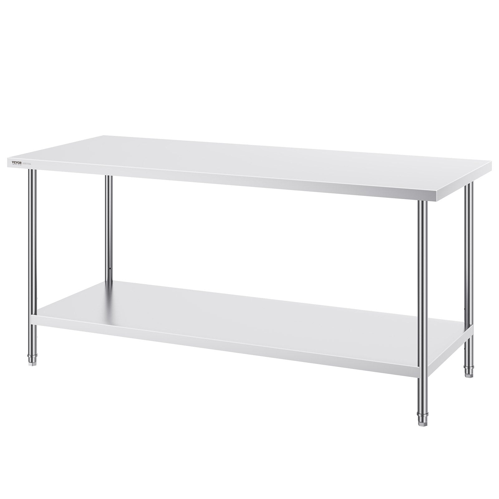 Basketball & Basketball Accessories: VEVOR Stainless Steel Prep Table, 30 x 72 x 34 Inch, Heavy Duty Metal Worktable with 3 Adjustable Height Levels, Commercial Workstation for Kitchen Garage Restaurant Backyard