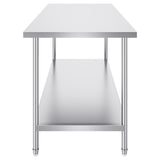 Basketball & Basketball Accessories: VEVOR Stainless Steel Prep Table, 30 x 72 x 34 Inch, Heavy Duty Metal Worktable with 3 Adjustable Height Levels, Commercial Workstation for Kitchen Garage Restaurant Backyard