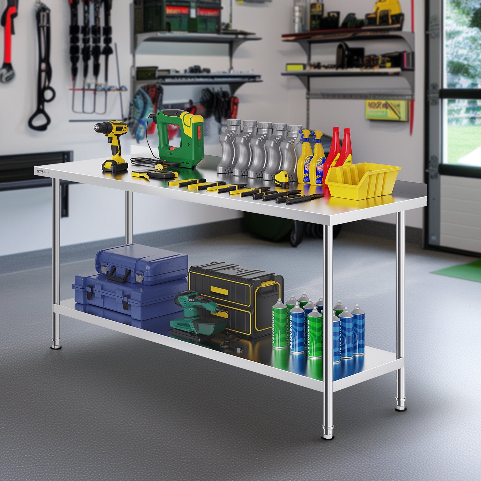 Basketball & Basketball Accessories: VEVOR 24 x 72 x 36 Inch Stainless Steel Work Table, Commercial Food Prep Worktable Heavy Duty Prep Worktable, Metal Work Table with Adjustable Height for Restaurant, Home and Hotel
