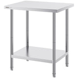 Basketball & Basketball Accessories: VEVOR Stainless Steel Prep Table, 24 x 30 x 34 Inch, Heavy Duty Metal Worktable with 3 Adjustable Height Levels, Commercial Workstation for Kitchen Garage Restaurant Backyard