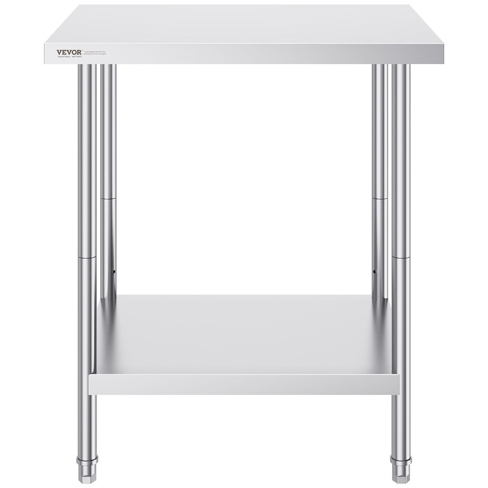 Basketball & Basketball Accessories: VEVOR Stainless Steel Prep Table, 24 x 30 x 34 Inch, Heavy Duty Metal Worktable with 3 Adjustable Height Levels, Commercial Workstation for Kitchen Garage Restaurant Backyard