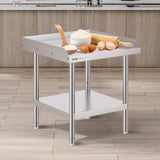 Basketball & Basketball Accessories: VEVOR Stainless Steel Work Table, 24 x 24 x 26 Inch Commercial Food Prep Worktable, 3-Sided Backsplash Heavy Duty Prep Worktable, Metal Work Table with Adjustable Height for Restaurant Home Hotel