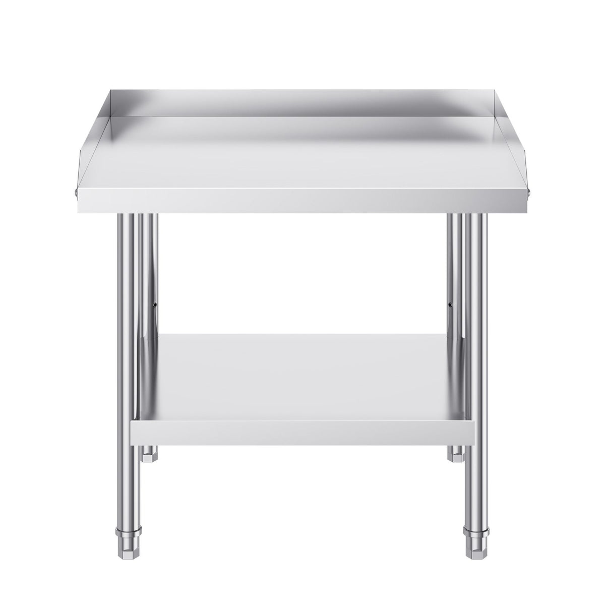 Stainless Steel Work Table, 24 x 28 x 26 Inch Commercial Food Prep Worktable, 3-Sided Backsplash Heavy Duty Prep Worktable, Metal Work Table with Adjustable Height for Restaurant Home Hotel