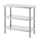 Basketball & Basketball Accessories: VEVOR Stainless Steel Food Prep Table, 18 x 36 x 34 Inch Commercial Kitchen Worktable, with 2 Adjustable Undershelf, Heavy Duty Prep Table Metal Work Table for BBQ, Kitchen, Home, and Garage