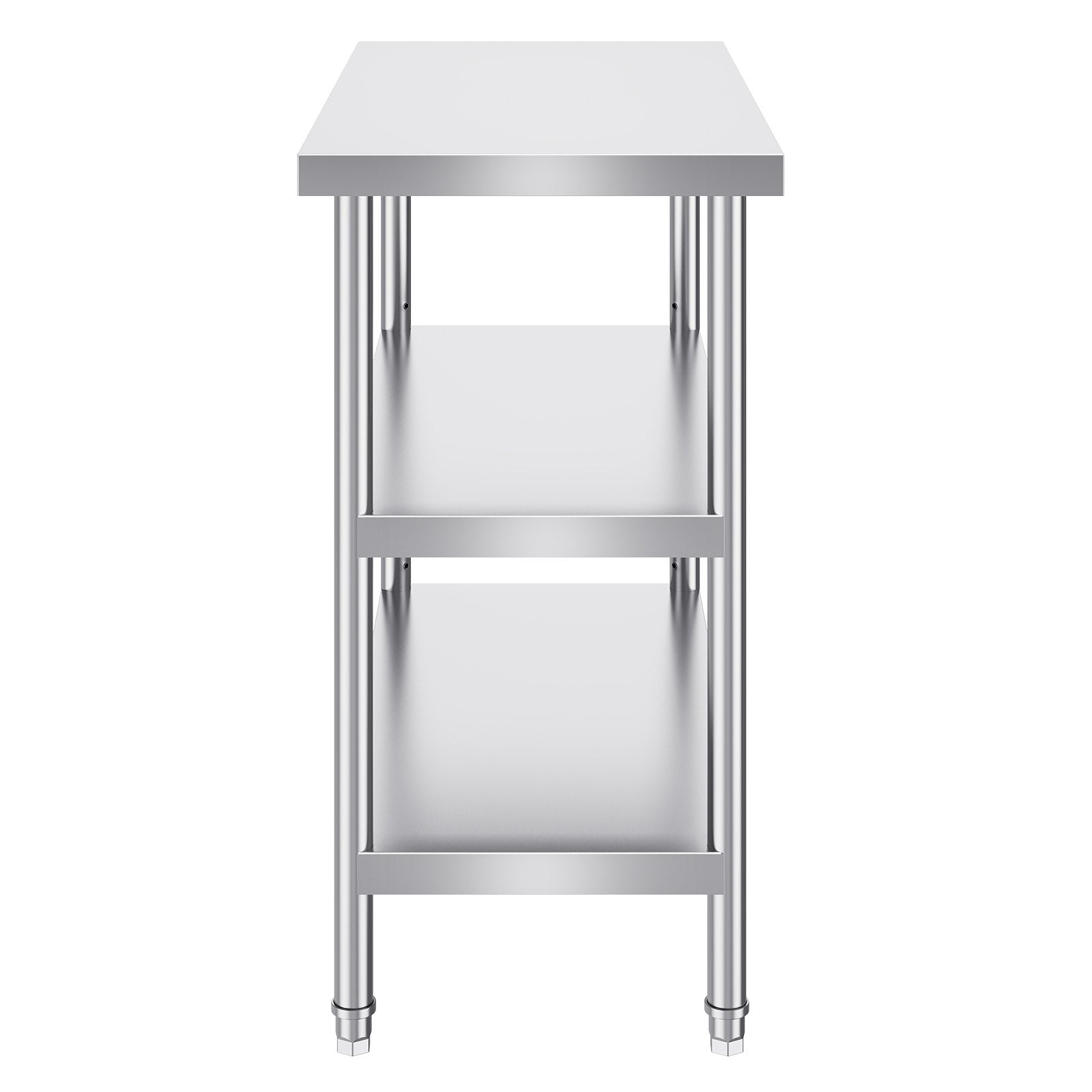 Stainless Steel Food Prep Table, 18 x 36 x 34 Inch Commercial Kitchen Worktable, with 2 Adjustable Undershelf, Heavy Duty Prep Table Metal Work Table for BBQ, Kitchen, Home, and Garage
