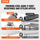 Basketball & Basketball Accessories: VEVOR Stainless Steel Food Prep Table, 14 x 24 x 34 Inch Commercial Kitchen Worktable, with 2 Adjustable Undershelf, Heavy Duty Prep Table Metal Work Table for BBQ, Kitchen, Home, and Garage