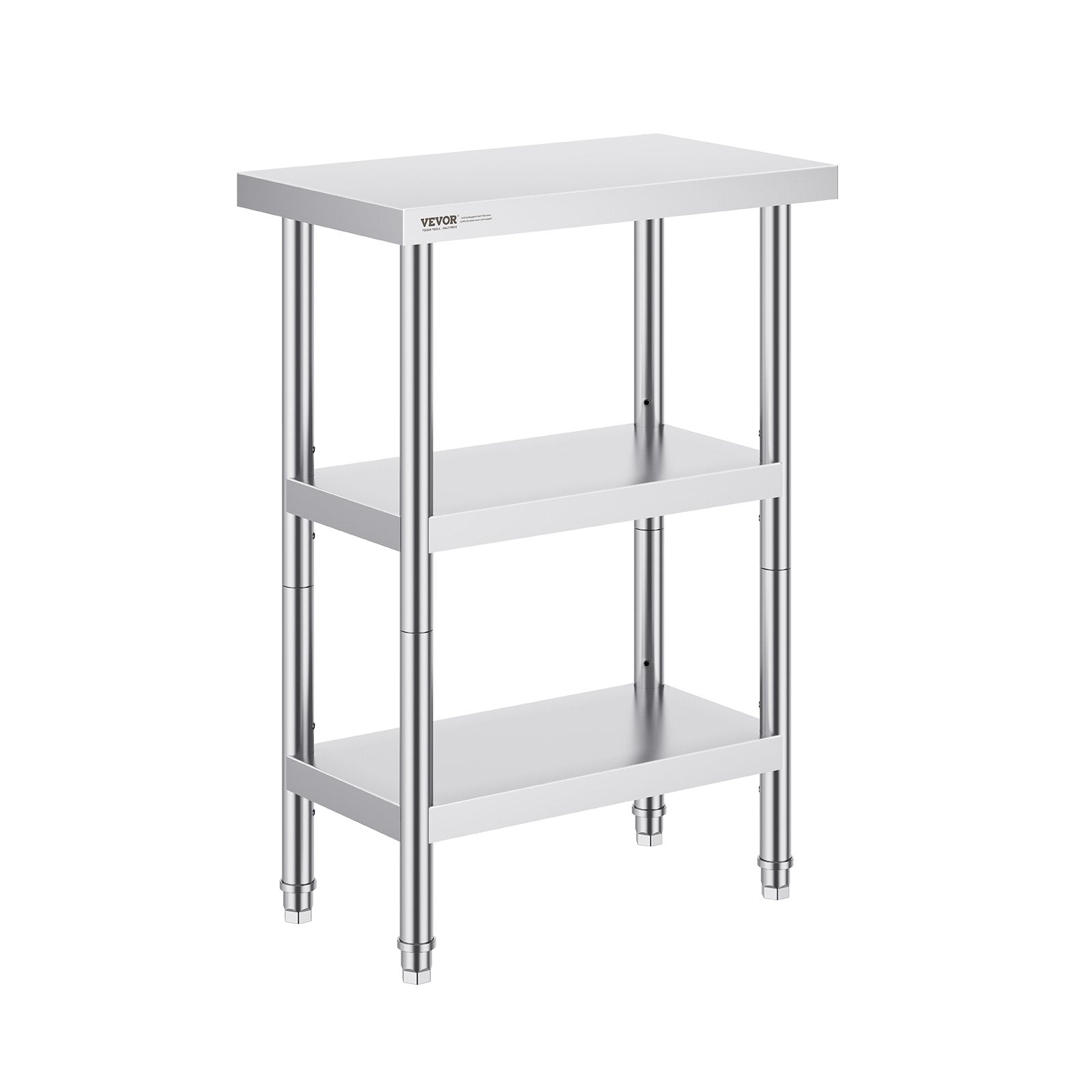 Basketball & Basketball Accessories: VEVOR Stainless Steel Food Prep Table, 14 x 24 x 34 Inch Commercial Kitchen Worktable, with 2 Adjustable Undershelf, Heavy Duty Prep Table Metal Work Table for BBQ, Kitchen, Home, and Garage