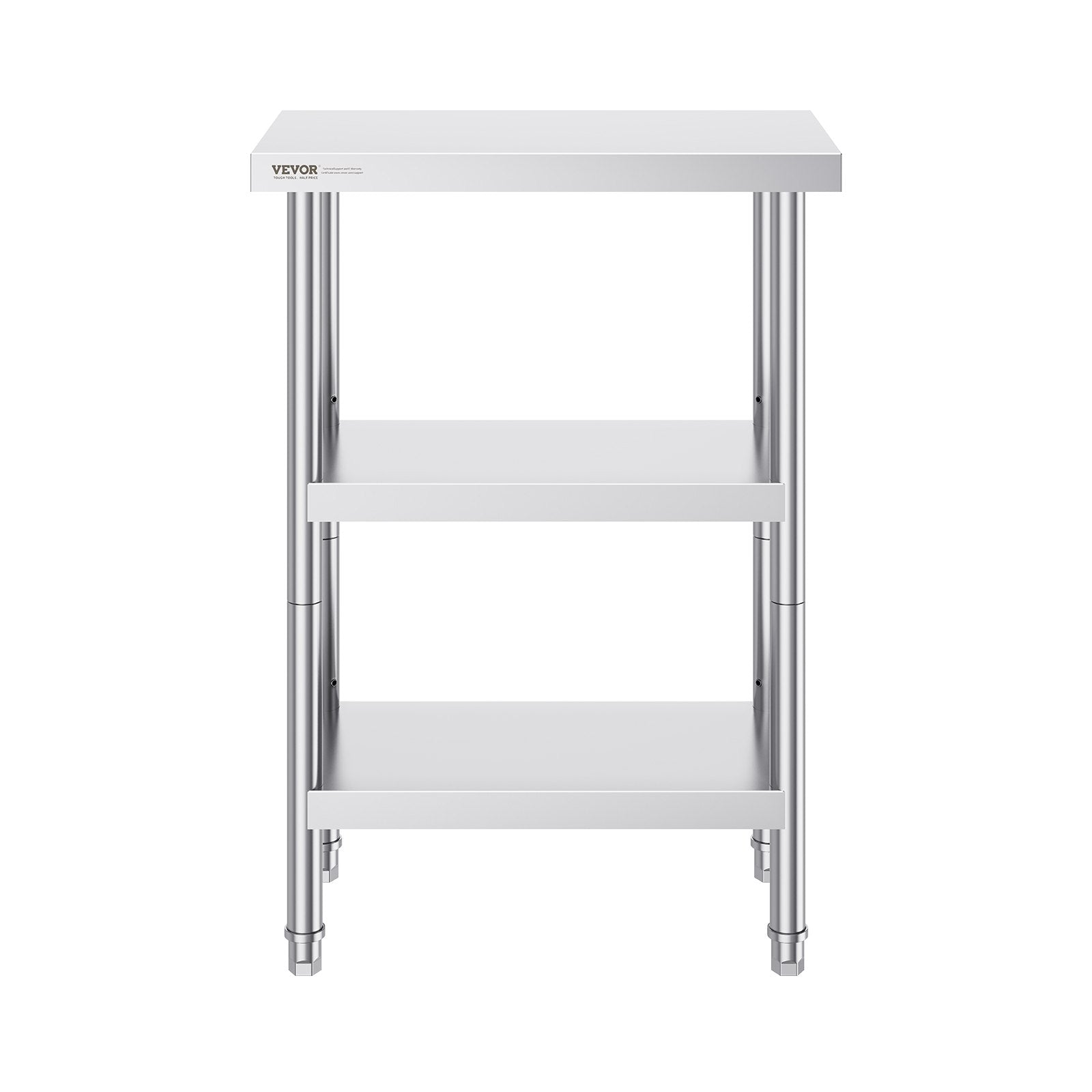Basketball & Basketball Accessories: VEVOR Stainless Steel Food Prep Table, 14 x 24 x 34 Inch Commercial Kitchen Worktable, with 2 Adjustable Undershelf, Heavy Duty Prep Table Metal Work Table for BBQ, Kitchen, Home, and Garage