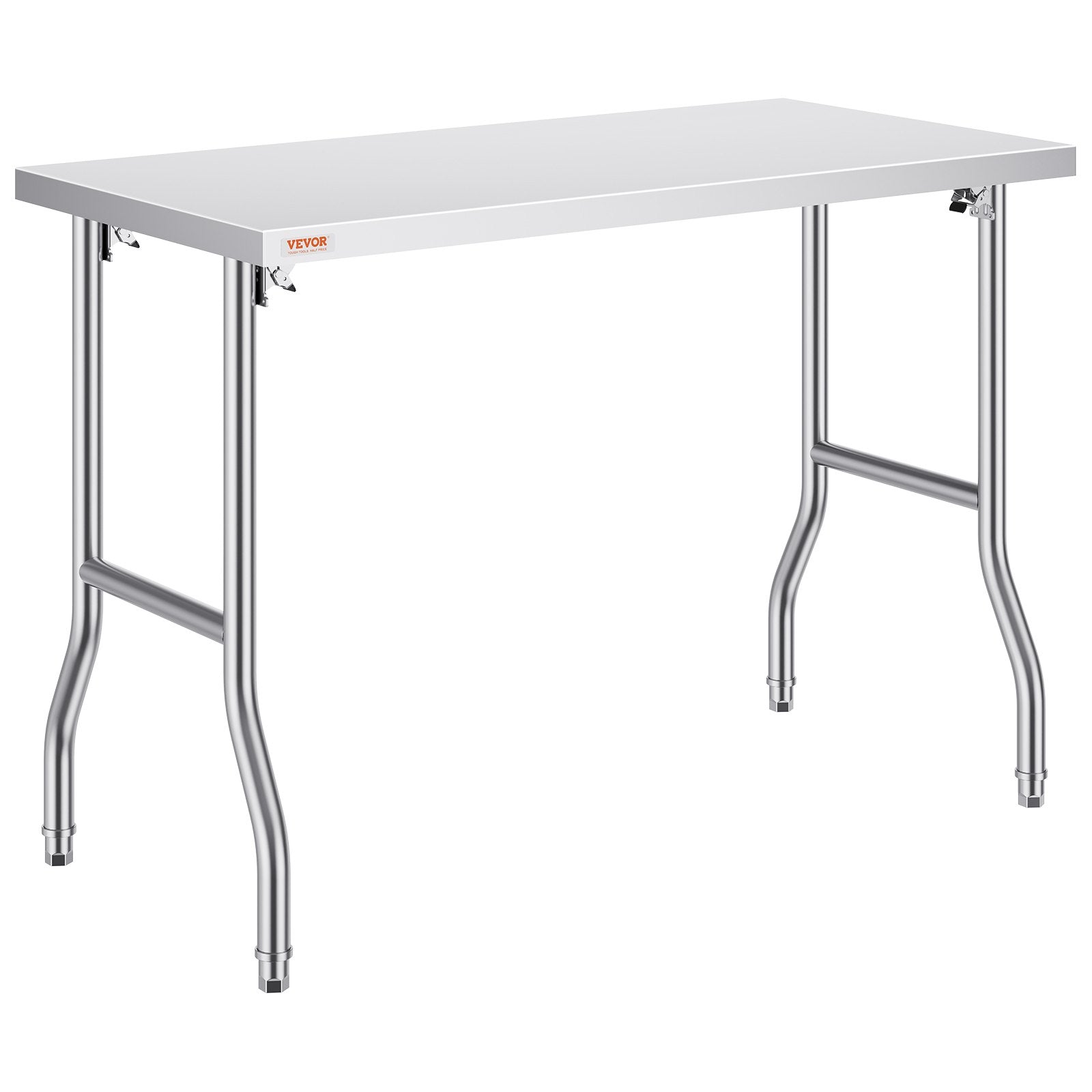 Kitchen & Dining Chairs: VEVOR Stainless Steel Kitchen Bench Folding Commercial Prep Table 1220x610 mm