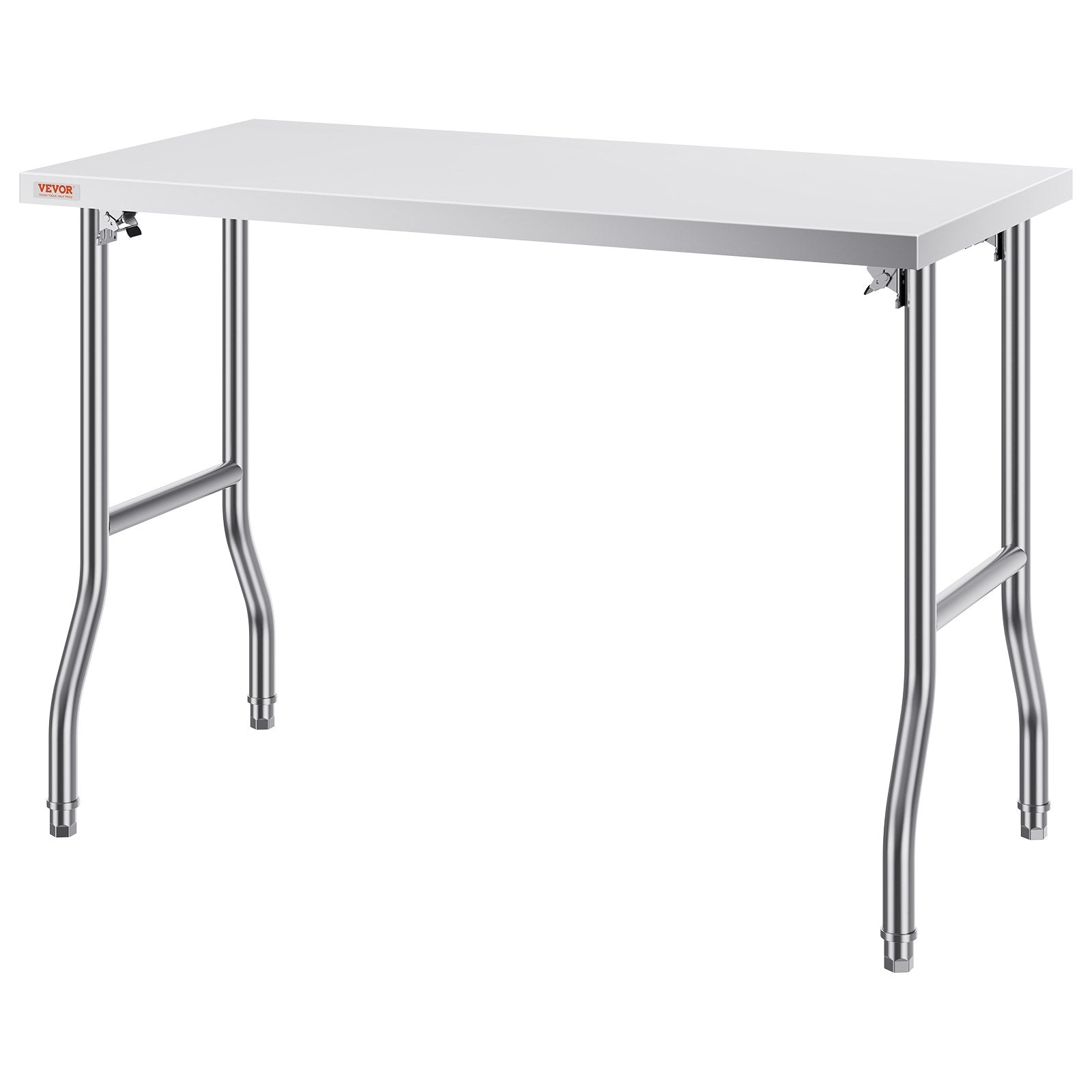 Kitchen & Dining Chairs: VEVOR Stainless Steel Kitchen Bench Folding Commercial Prep Table 1220x610 mm