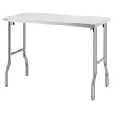 Kitchen & Dining Chairs: VEVOR Stainless Steel Kitchen Bench Folding Commercial Prep Table 1220x610 mm