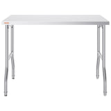 Kitchen & Dining Chairs: VEVOR Stainless Steel Kitchen Bench Folding Commercial Prep Table 1220x610 mm