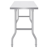 Kitchen & Dining Chairs: VEVOR Stainless Steel Kitchen Bench Folding Commercial Prep Table 1220x610 mm