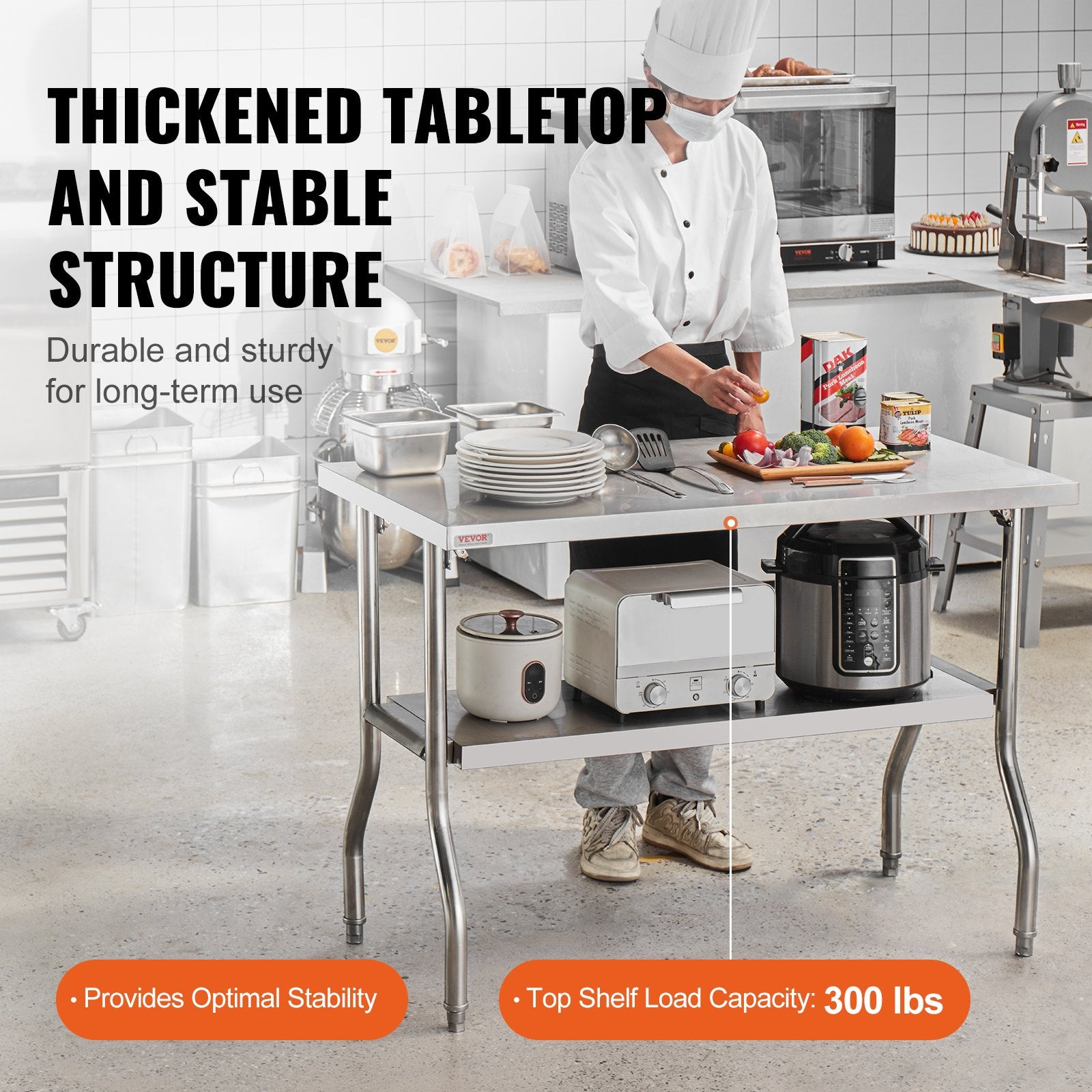 Audio Accessories: VEVOR Commercial Worktable Workstation Folding Commercial Prep Table 1220x610 mm