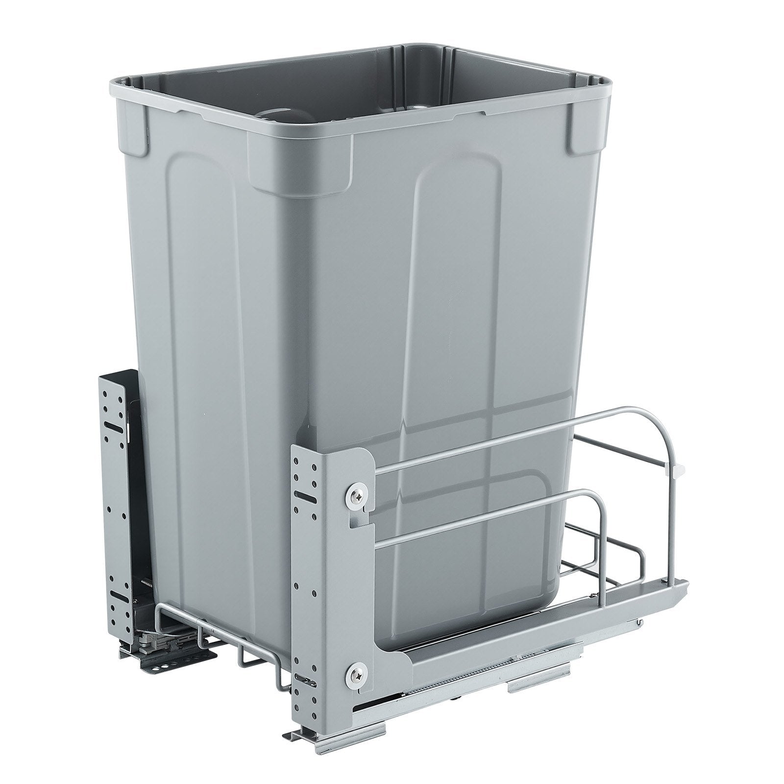 Kitchen & Bathroom DIY: VEVOR Pullout Trash Can for Kitchen Cabinets, Garbage Waste Recycling Bin, Under Mount Waste Container, with Heavy Duty Metal Soft Close Sliding System and Door Kit, for Sink, Under Counter