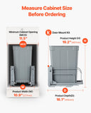 Kitchen & Bathroom DIY: VEVOR Pullout Trash Can for Kitchen Cabinets, Garbage Waste Recycling Bin, Under Mount Waste Container, with Heavy Duty Metal Soft Close Sliding System and Door Kit, for Sink, Under Counter