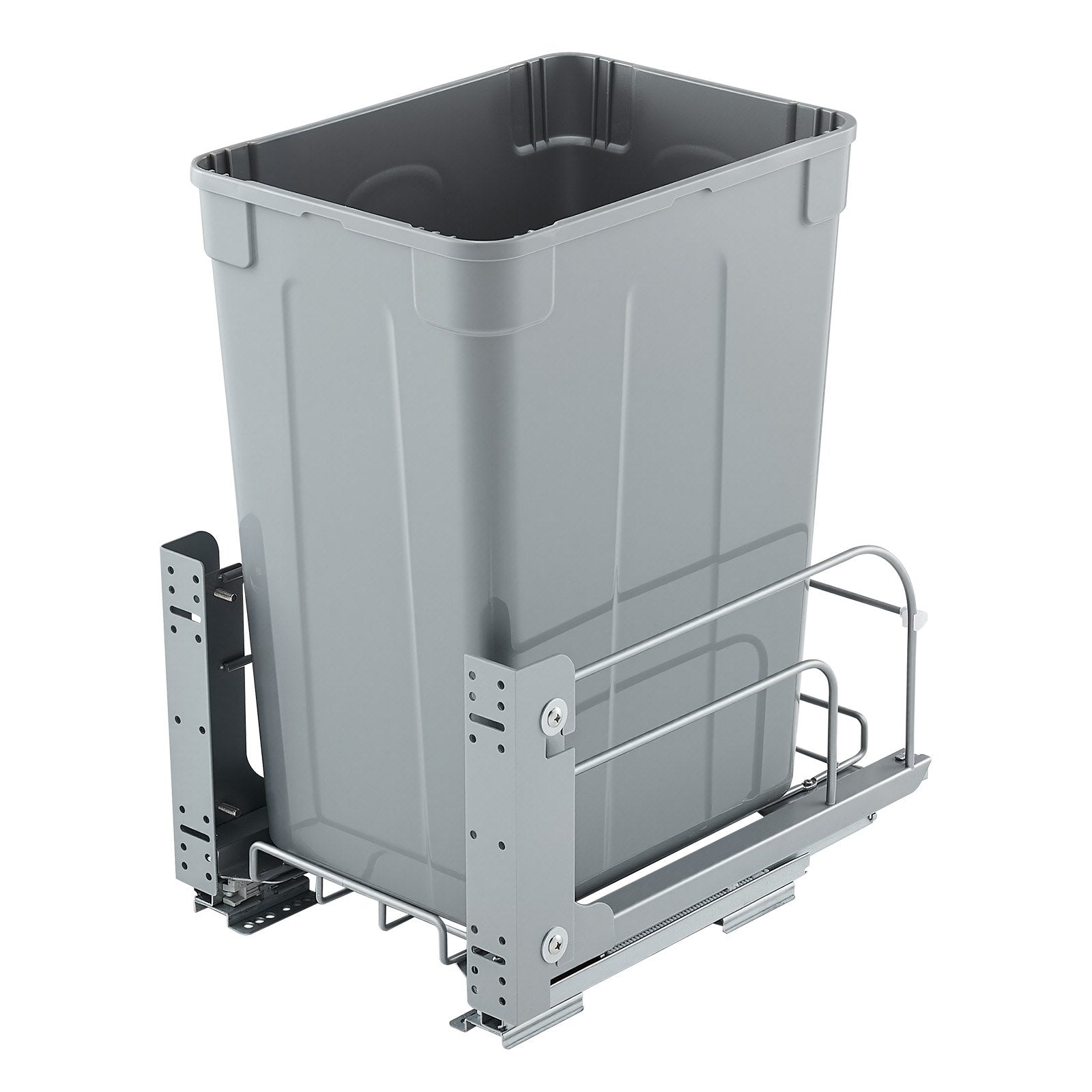 Kitchen & Bathroom DIY: VEVOR Pullout Trash Can for Kitchen Cabinets, Garbage Waste Recycling Bin, Under Mount Waste Container, with Heavy Duty Metal Soft Close Sliding System and Door Kit, for Sink, Under Counter