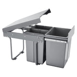 Kitchen & Bathroom DIY: VEVOR Pullout Trash Can for Kitchen Cabinets, 20+10+10L Double Under Sink Garbage Waste Recycling Bin, Under Mount Waste Container, with Heavy Duty Metal Full Extension Sliding System and Handle