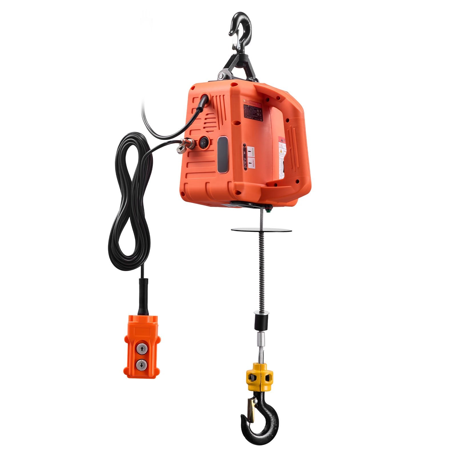 3-in-1 Electric Hoist Winch, 700 kg Capacity, 1500W Portable Power Winch Crane, 7.6 m Lifting Height, 5 m/min with Manual, Wired and Wireless Remote Control for Factory, Warehouss, Garage