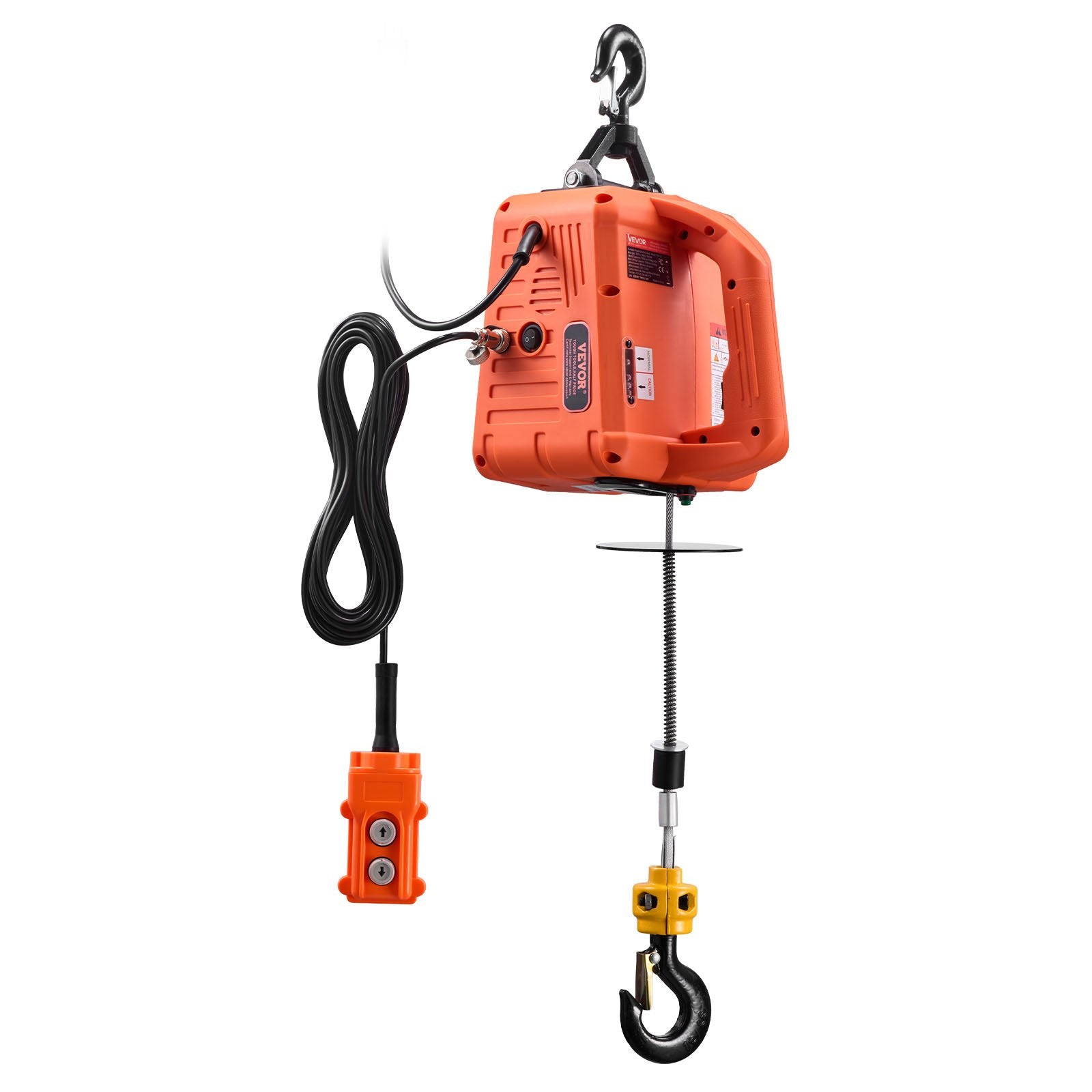 3-in-1 Electric Hoist Winch, 700 kg Capacity, 1500W Portable Power Winch Crane, 7.6 m Lifting Height, 5 m/min with Manual, Wired and Wireless Remote Control for Factory, Warehouss, Garage