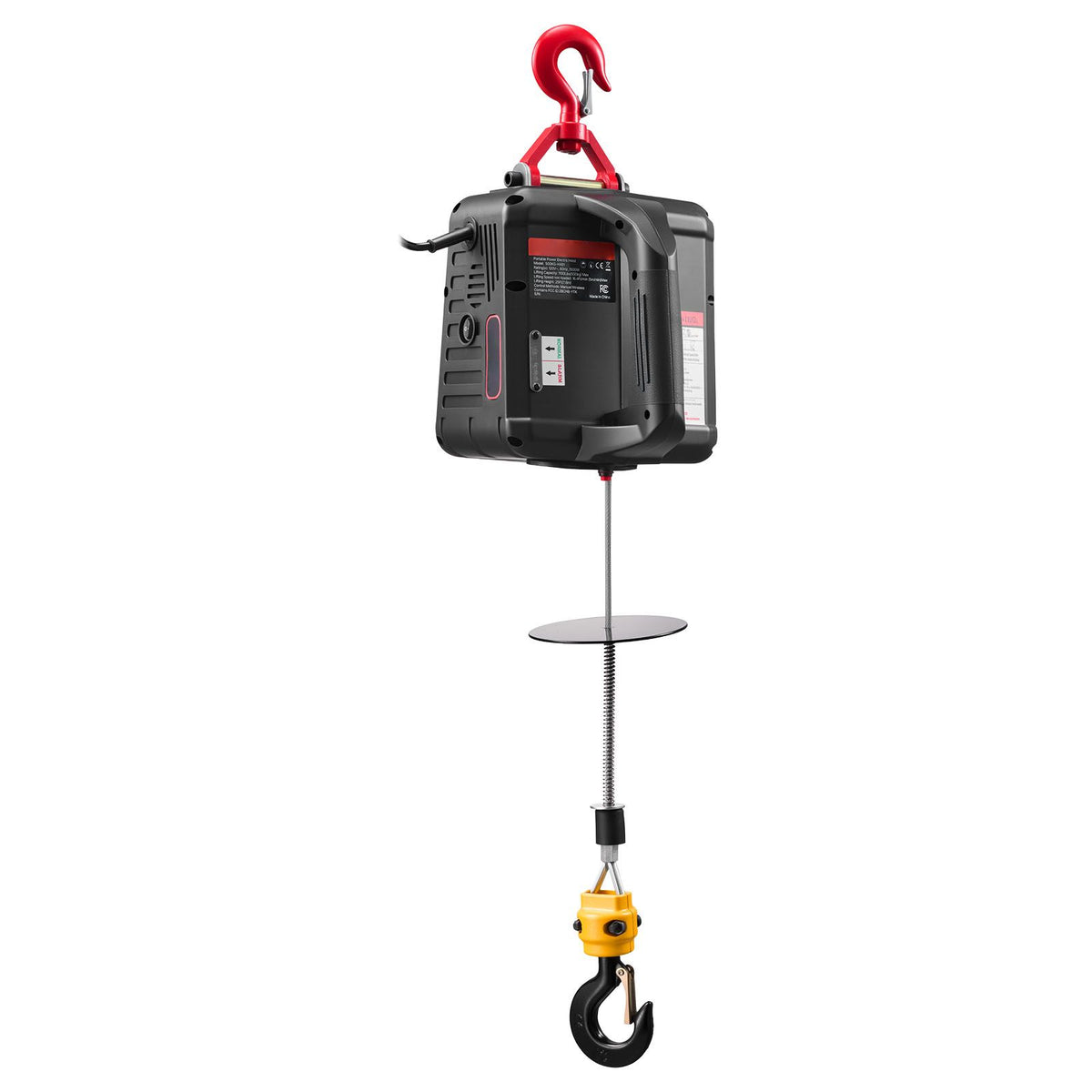 2-in-1 Electric Hoist Winch, 500 kg Capacity, 1500W Portable Power Winch Crane, 7.6 m Lifting Height, 5 m/min with Manual and Wireless Remote Control for Factory, Warehouss, Garage