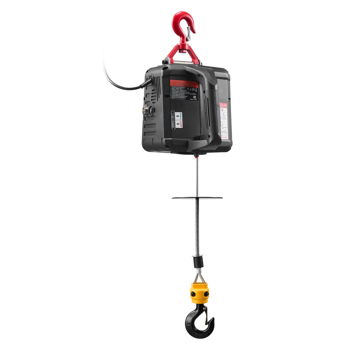 2-in-1 Electric Hoist Winch, 500 kg Capacity, 1500W Portable Power Winch Crane, 7.6 m Lifting Height, 5 m/min with Manual and Wired Remote Control for Factory, Warehouss, Garage