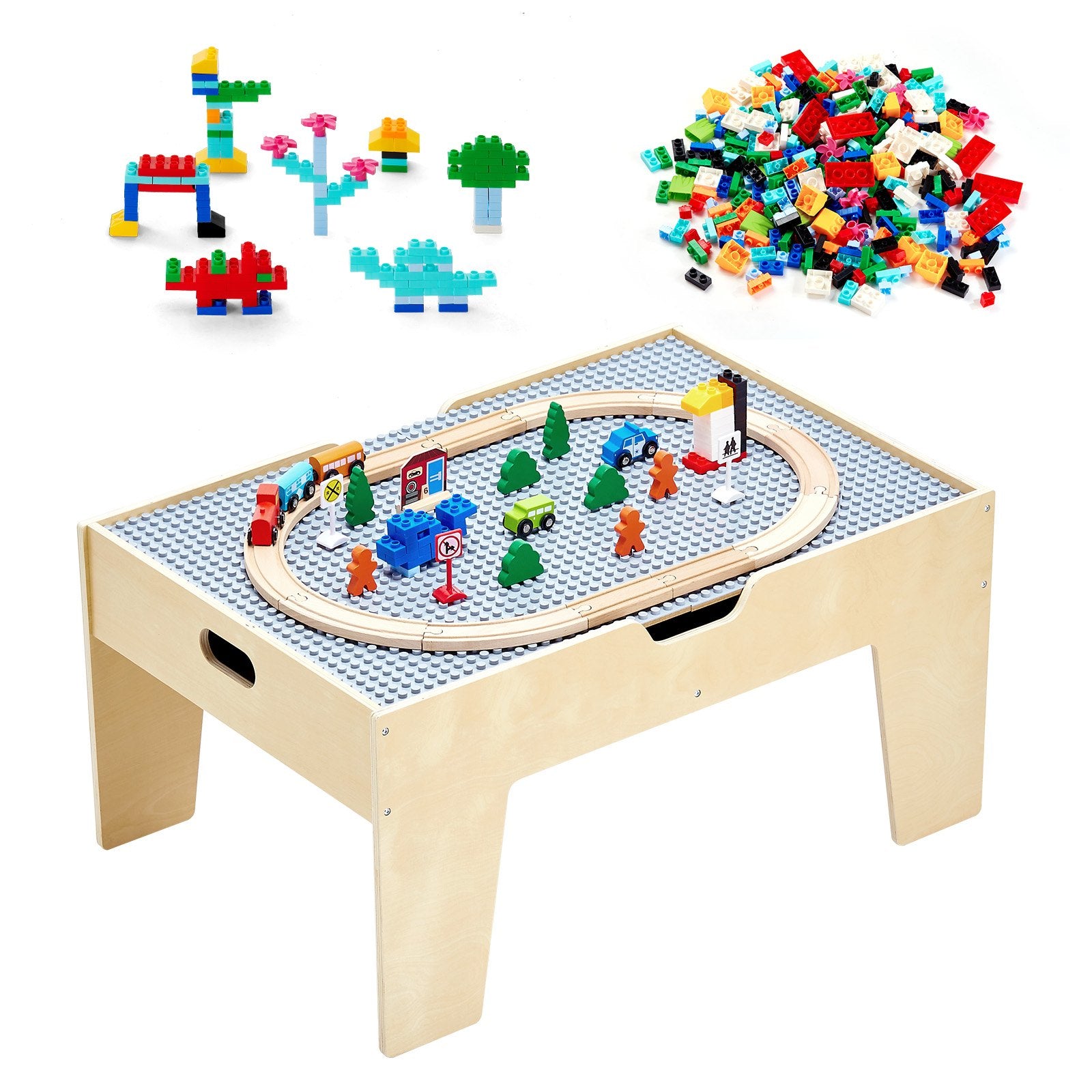 Basketball & Basketball Accessories: VEVOR Multi-Purpose Activity Play Table 290 Building Bricks & 30 PCS Accessories