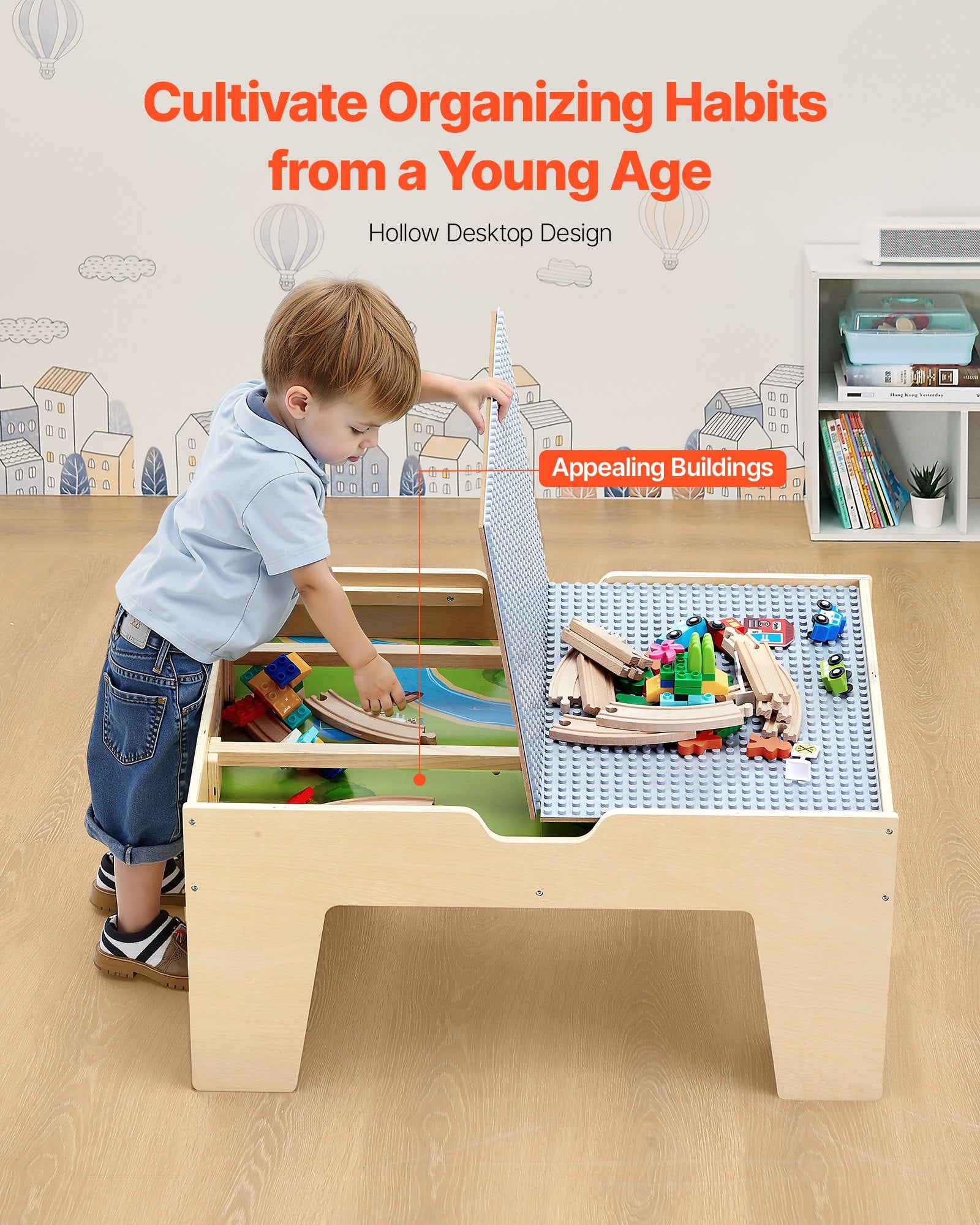 Basketball & Basketball Accessories: VEVOR Multi-Purpose Activity Play Table 290 Building Bricks & 30 PCS Accessories