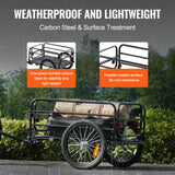 Bicycle Stands & Storage: VEVOR Bike Cargo Trailer, 72.5 kg Load, Heavy-Duty Bicycle Wagon Cart, Foldable Compact Storage & Quick Release with Universal Hitch, 406.4 mm Wheels, Safe Reflectors, Fits 558.8-711.2 mm Bike Wheels
