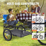 Bicycle Stands & Storage: VEVOR Bike Cargo Trailer, 72.5 kg Load, Heavy-Duty Bicycle Wagon Cart, Foldable Compact Storage & Quick Release with Universal Hitch, 406.4 mm Wheels, Safe Reflectors, Fits 558.8-711.2 mm Bike Wheels