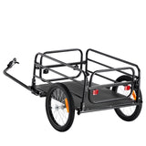 Bicycle Stands & Storage: VEVOR Bike Cargo Trailer, 72.5 kg Load, Heavy-Duty Bicycle Wagon Cart, Foldable Compact Storage & Quick Release with Universal Hitch, 406.4 mm Wheels, Safe Reflectors, Fits 558.8-711.2 mm Bike Wheels