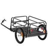 Bicycle Stands & Storage: VEVOR Bike Cargo Trailer, 72.5 kg Load, Heavy-Duty Bicycle Wagon Cart, Foldable Compact Storage & Quick Release with Universal Hitch, 406.4 mm Wheels, Safe Reflectors, Fits 558.8-711.2 mm Bike Wheels