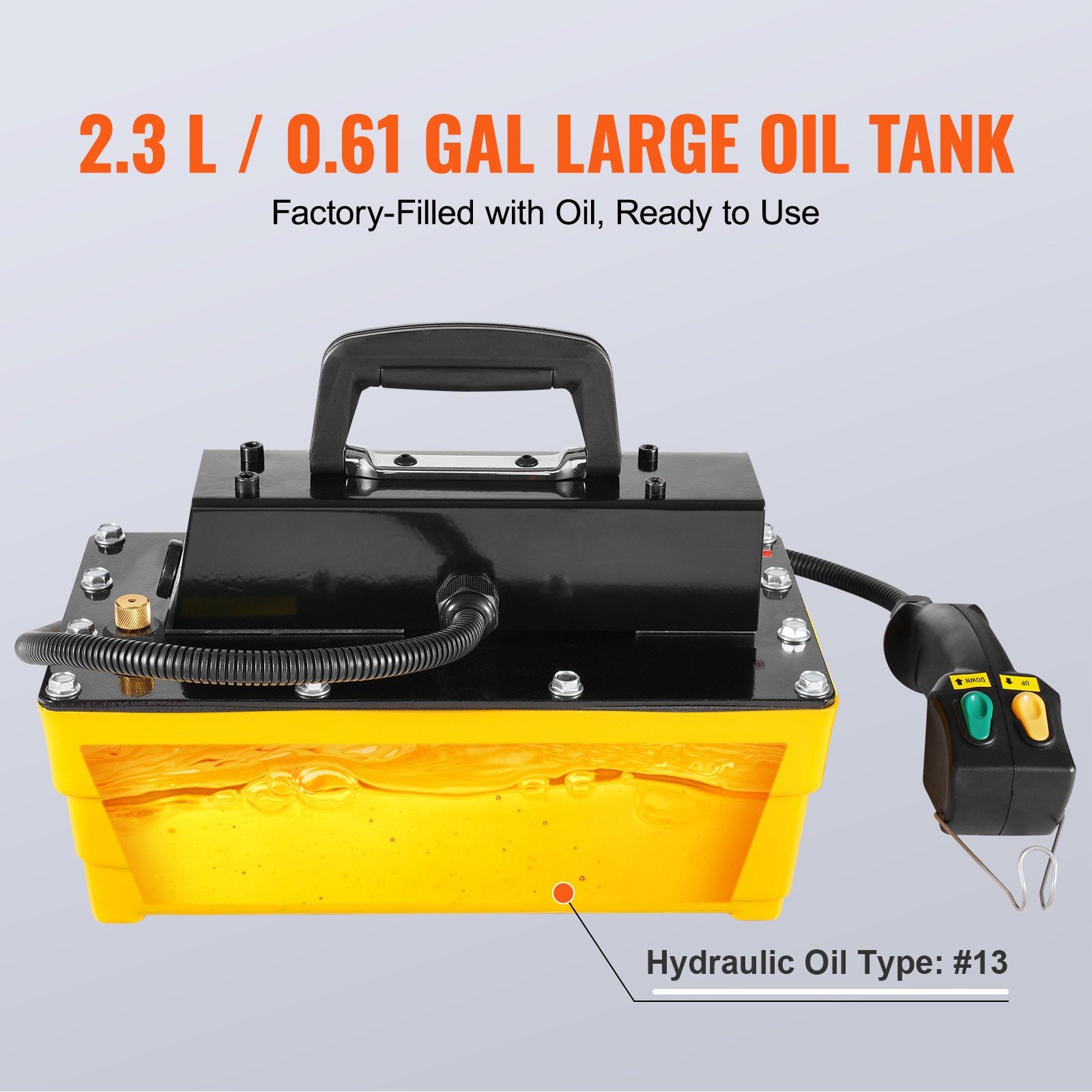 Air Pumps: VEVOR 10,000PSI Air Hydraulic Pump, 2.3 L Reservoir, NPT 3/8 In Oil Outlet, NPT 1/4 In Inlet, Air Actuated Foot Pump with Remote Control Actuator, for Automobile Frame Machine & Hydraulic Press