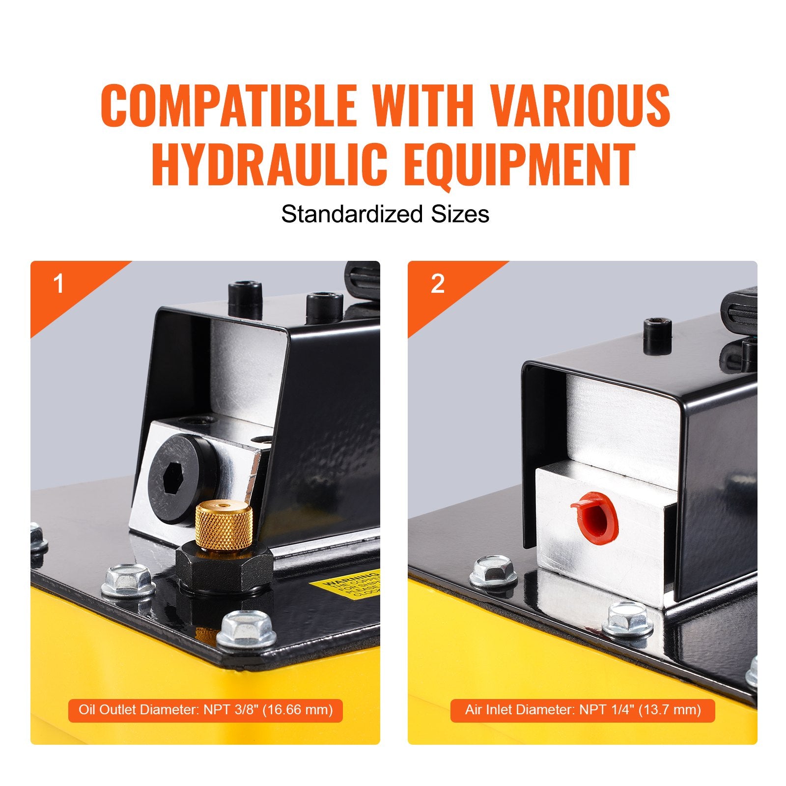 Air Pumps: VEVOR 10,000PSI Air Hydraulic Pump, 2.3 L Reservoir, NPT 3/8 In Oil Outlet, NPT 1/4 In Inlet, Air Actuated Foot Pump with Remote Control Actuator, for Automobile Frame Machine & Hydraulic Press