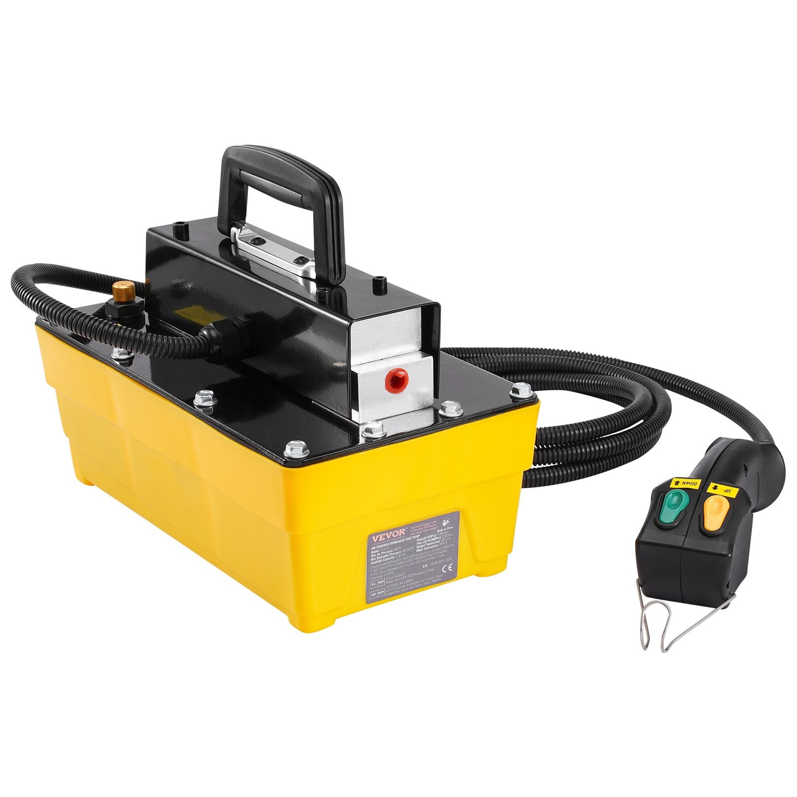 Air Pumps: VEVOR 10,000PSI Air Hydraulic Pump, 2.3 L Reservoir, NPT 3/8 In Oil Outlet, NPT 1/4 In Inlet, Air Actuated Foot Pump with Remote Control Actuator, for Automobile Frame Machine & Hydraulic Press