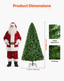 Christmas Trees: VEVOR Christmas Tree, 1.8m Artificial Xmas Tree, Full Holiday Decor Trees with 1250 Branch Tips & Sturdy Metal Base for Home Party Office Decoration