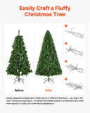 Christmas Trees: VEVOR Christmas Tree, 1.8m Artificial Xmas Tree, Full Holiday Decor Trees with 1250 Branch Tips & Sturdy Metal Base for Home Party Office Decoration