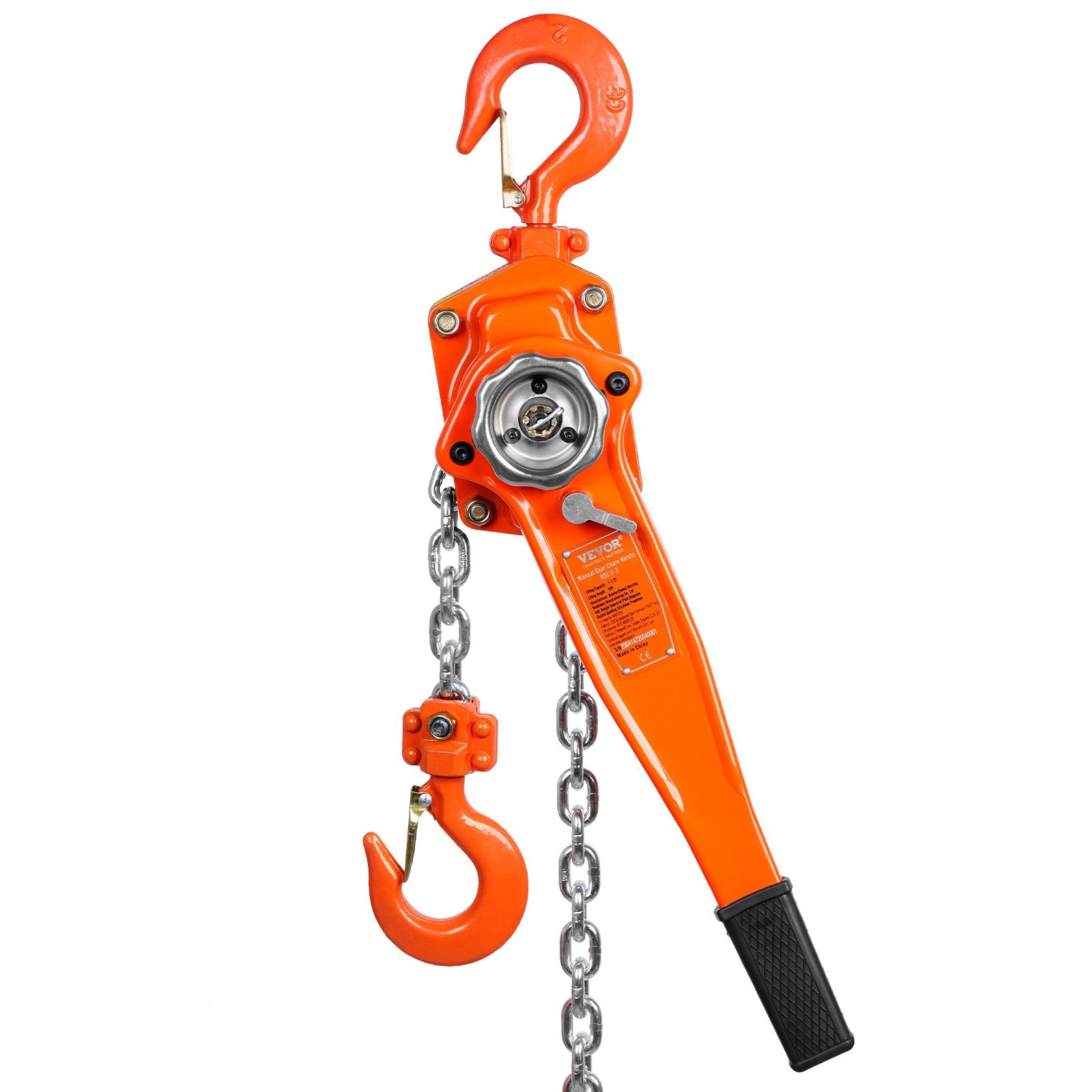 Lifts & Hoists: VEVOR Manual Lever Chain Hoist, 1-1/2 Ton 3300 lbs Capacity 10 FT Come Along, G80 Galvanized Carbon Steel with Weston Double-Pawl Brake,Auto Chain Leading & 360° Rotation Hook, for Garage Factory Dock