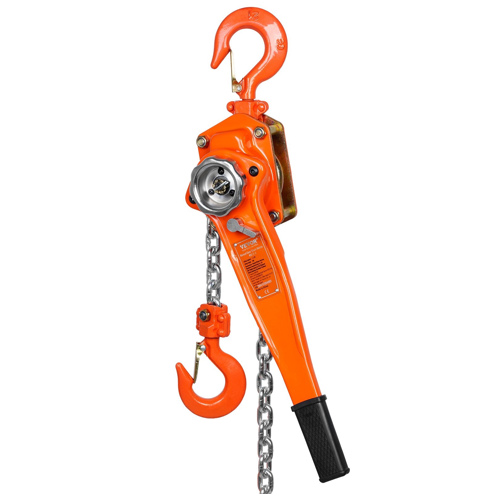 Lifts & Hoists: VEVOR Manual Lever Chain Hoist, 1-1/2 Ton 3300 lbs Capacity 10 FT Come Along, G80 Galvanized Carbon Steel with Weston Double-Pawl Brake,Auto Chain Leading & 360° Rotation Hook, for Garage Factory Dock