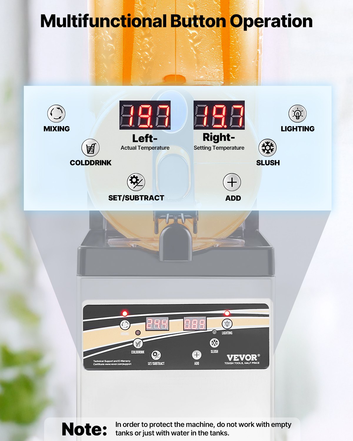Commercial Slushy Machine 15L Margarita Smoothie Frozen Drink Maker