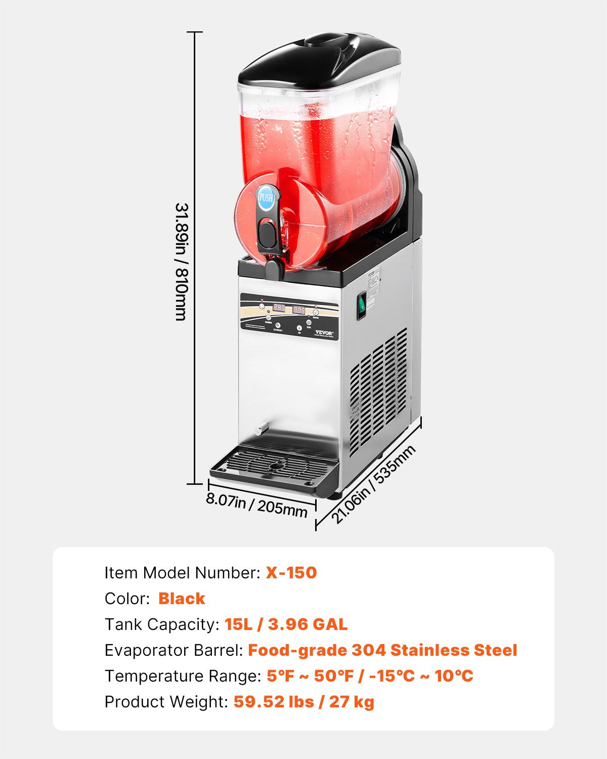 Commercial Slushy Machine 15L Margarita Smoothie Frozen Drink Maker