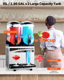 Food Storage: VEVOR Commercial Frozen Drink Maker, 15Lx2 Double Tank Slushy Machine, 120 Cups Stainless Steel Margarita Smoothie Frozen Drink Machine, Slushie Maker for Home Party Restaurants Cafe Bars
