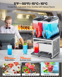 Food Storage: VEVOR Commercial Frozen Drink Maker, 15Lx2 Double Tank Slushy Machine, 120 Cups Stainless Steel Margarita Smoothie Frozen Drink Machine, Slushie Maker for Home Party Restaurants Cafe Bars