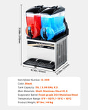 Food Storage: VEVOR Commercial Frozen Drink Maker, 15Lx2 Double Tank Slushy Machine, 120 Cups Stainless Steel Margarita Smoothie Frozen Drink Machine, Slushie Maker for Home Party Restaurants Cafe Bars