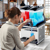 Food Storage: VEVOR Commercial Frozen Drink Maker, 15Lx2 Double Tank Slushy Machine, 120 Cups Stainless Steel Margarita Smoothie Frozen Drink Machine, Slushie Maker for Home Party Restaurants Cafe Bars