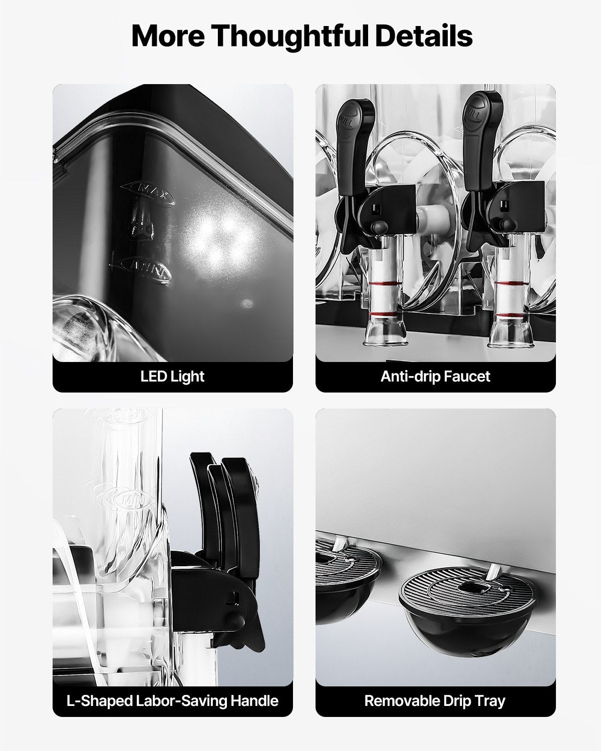 Food Storage: VEVOR Commercial Frozen Drink Maker, 15Lx3 Triple Tank Slushy Machine, 180 Cups Stainless Steel Margarita Smoothie Frozen Drink Machine, Slushie Maker for Home Party Restaurants Cafe Bars