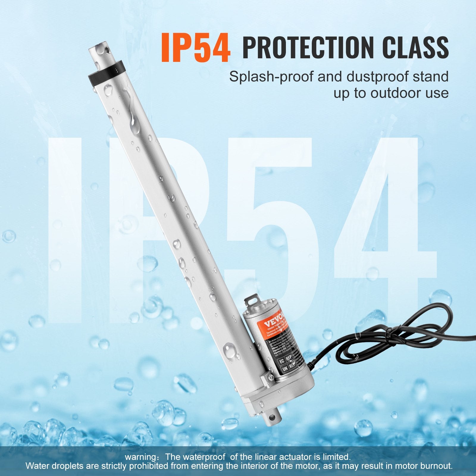 Animal Traps: VEVOR Linear Actuator 12V, 12 Inch High Speed 0.55"/s Linear Actuator, 220lbs/1000N Linear Motion Actuator with Mounting Bracket and IP54 Protection