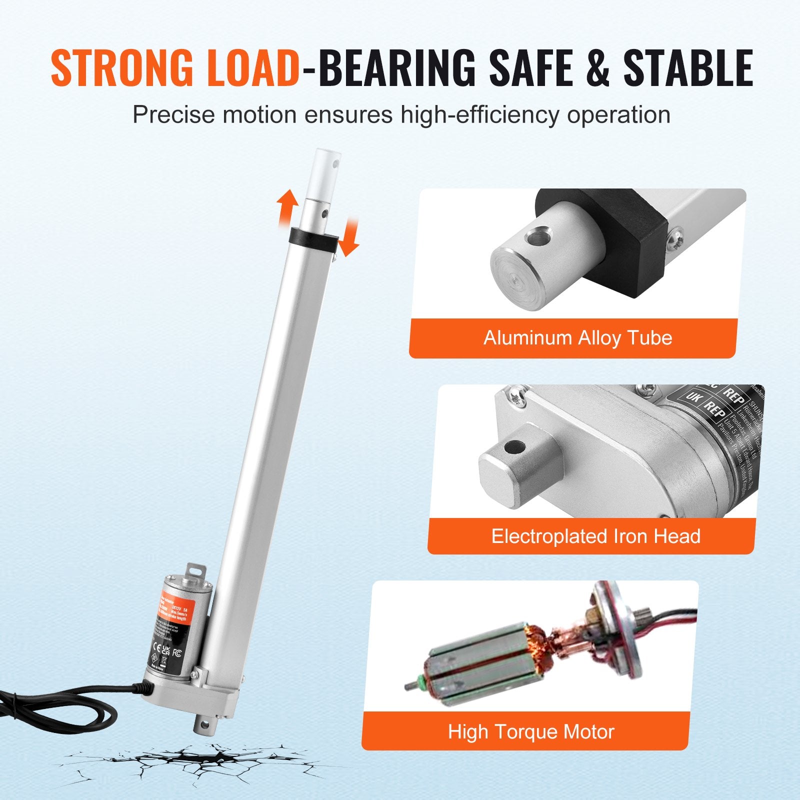 Animal Traps: VEVOR Linear Actuator 12V, 12 Inch High Speed 0.55"/s Linear Actuator, 220lbs/1000N Linear Motion Actuator with Mounting Bracket and IP54 Protection